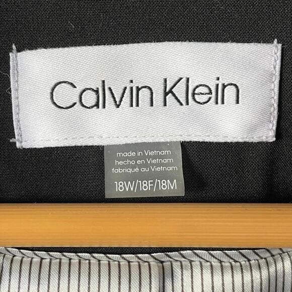 Calvin Klein Womens Blazer Jacket Career Longer Length Size 18W Black Plus - Picture 9 of 11
